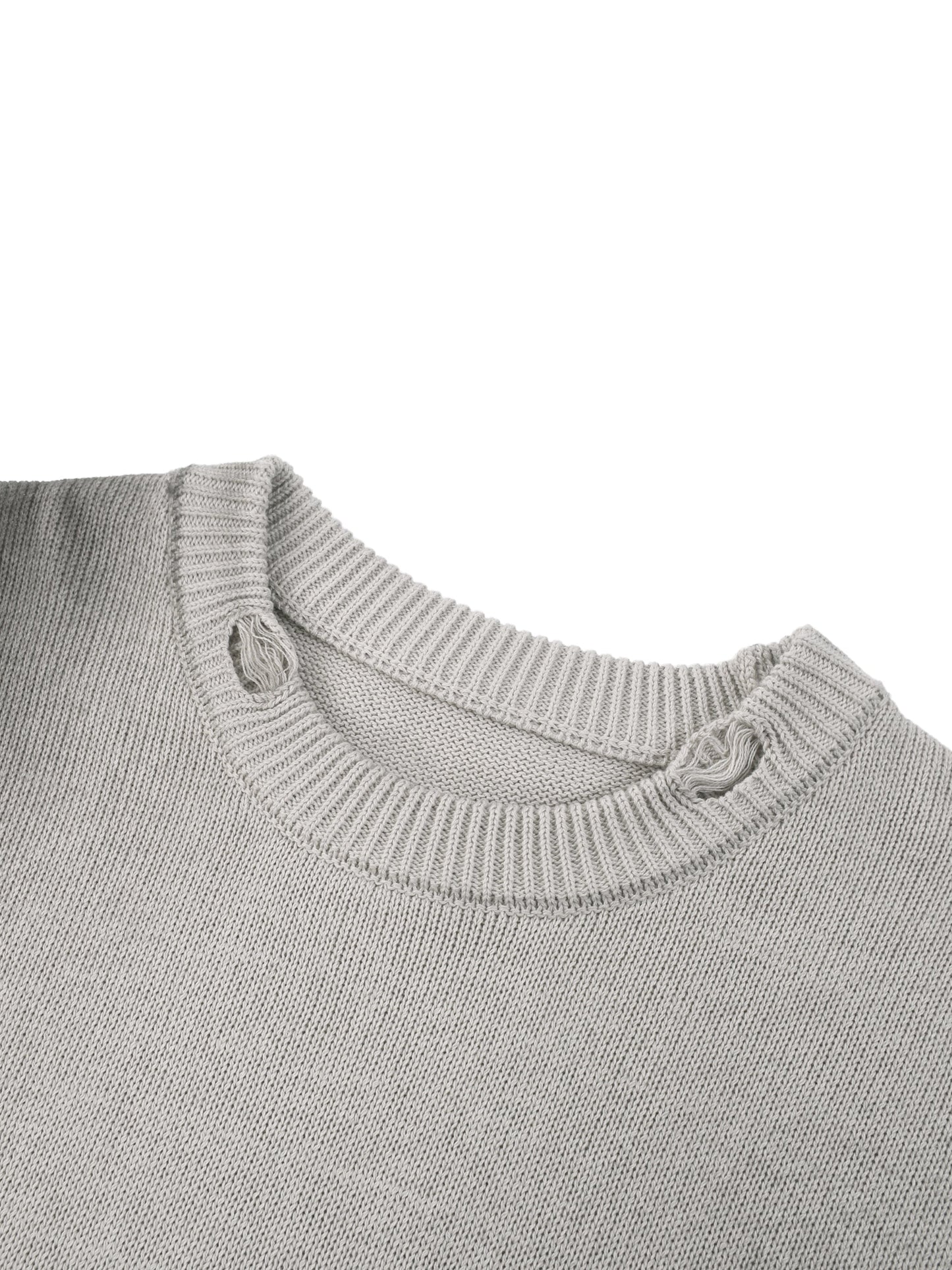 IDGNS LUXURY Sun Fade Distressed Ripped Crewneck sweater IDGNS