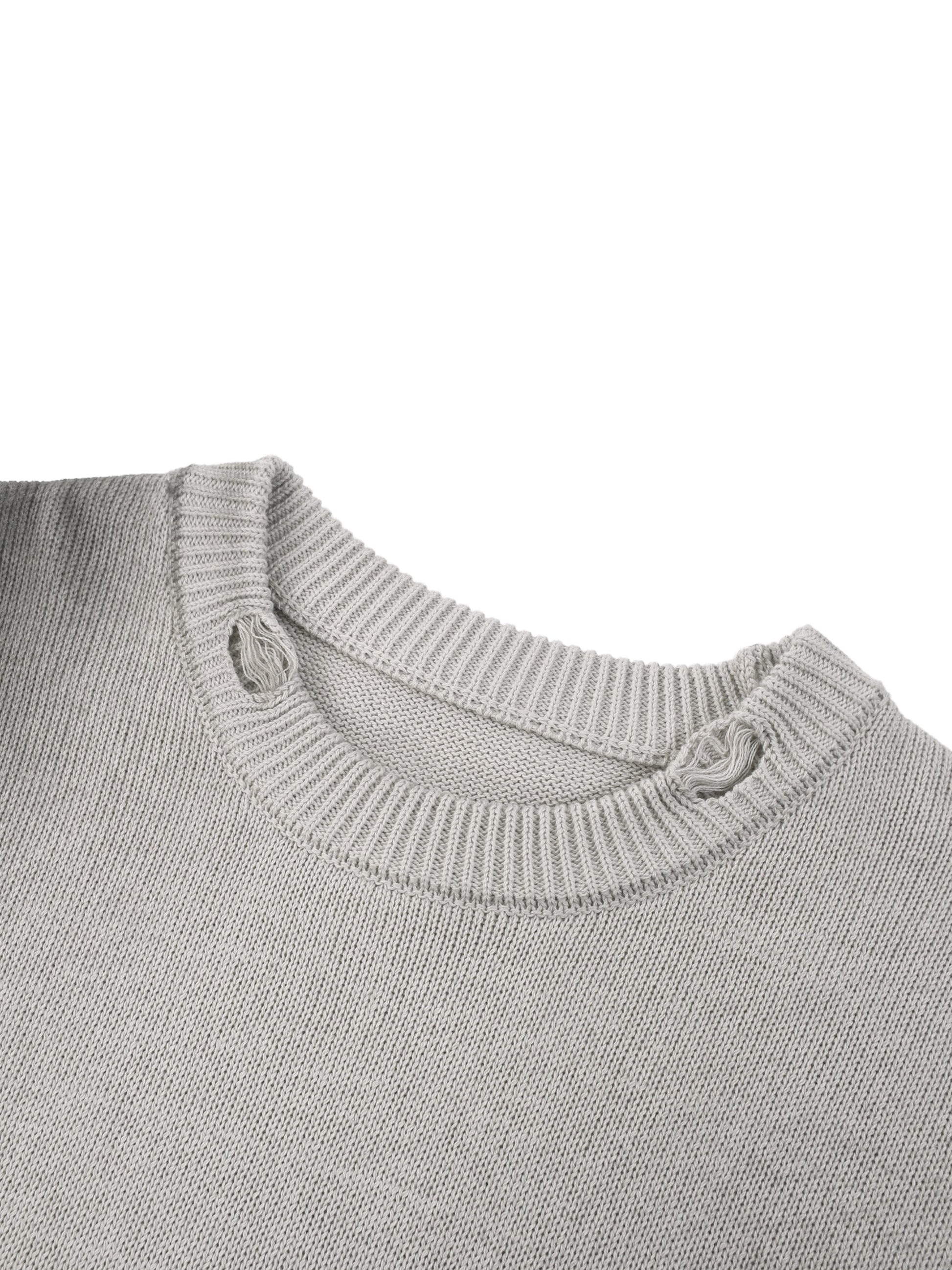 IDGNS LUXURY Sun Fade Distressed Ripped Crewneck sweater IDGNS