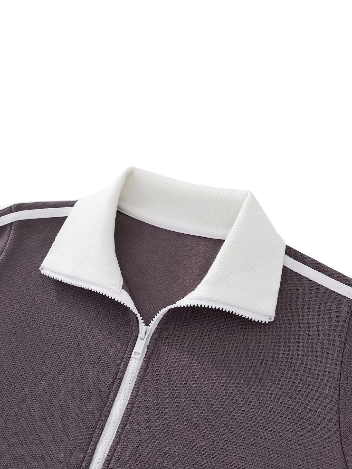 IDGNS WOMEN'S Side Stripe Fleece Cropped Track Jacket IDGNS