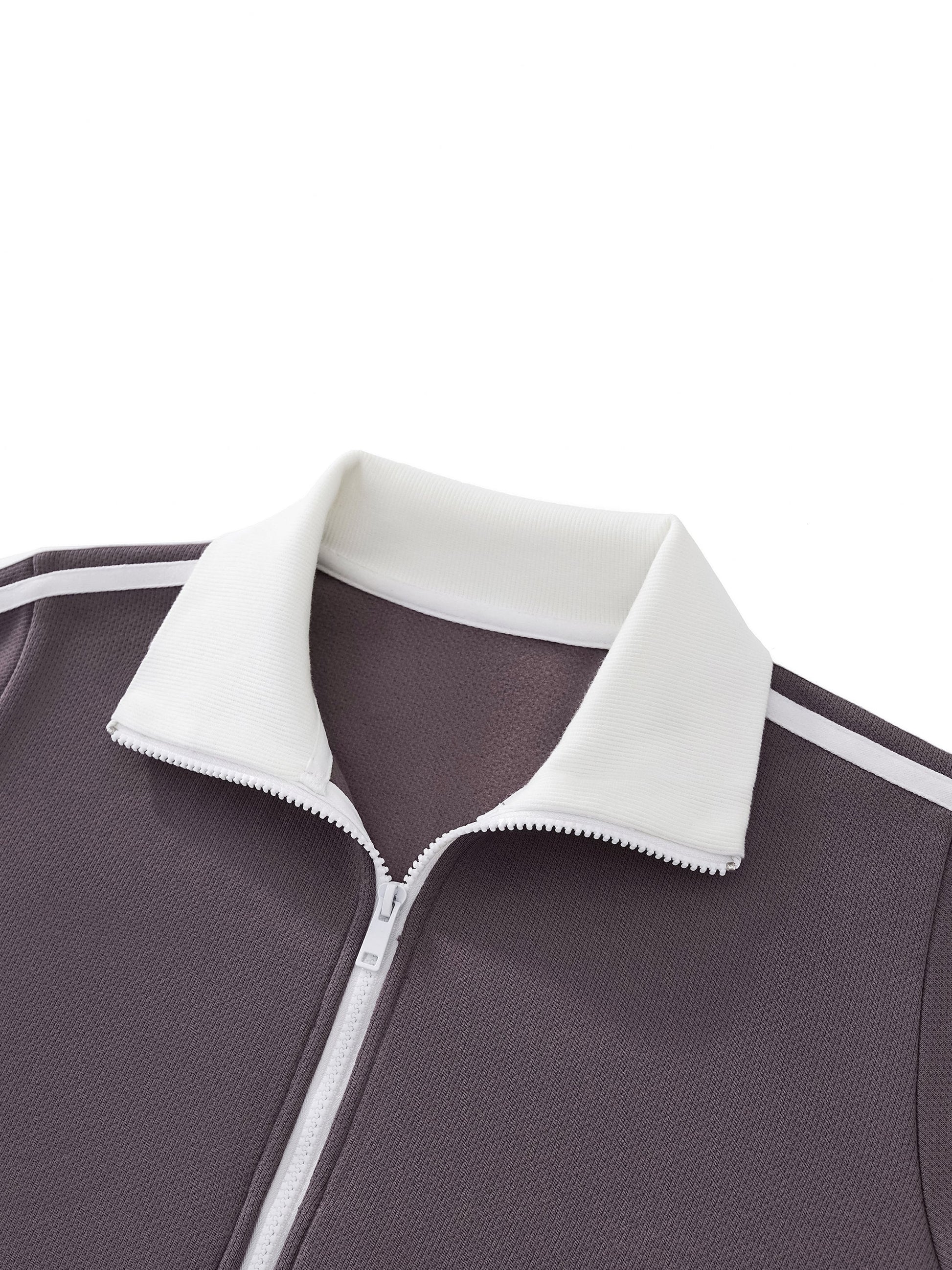 IDGNS WOMEN'S Side Stripe Fleece Cropped Track Jacket IDGNS