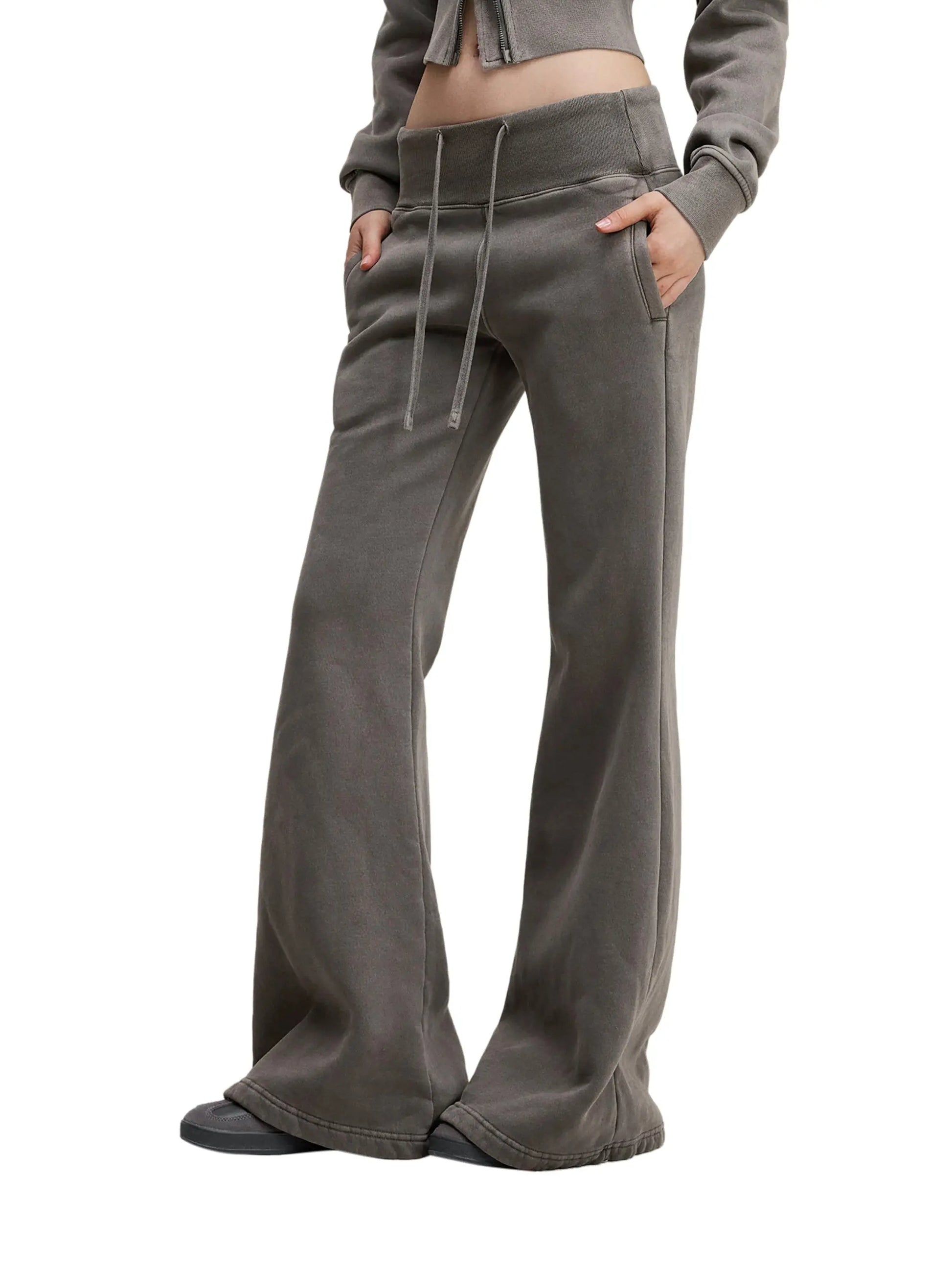 Vintage WOMEN'S Washed Flared Fleece Pants IDGNS