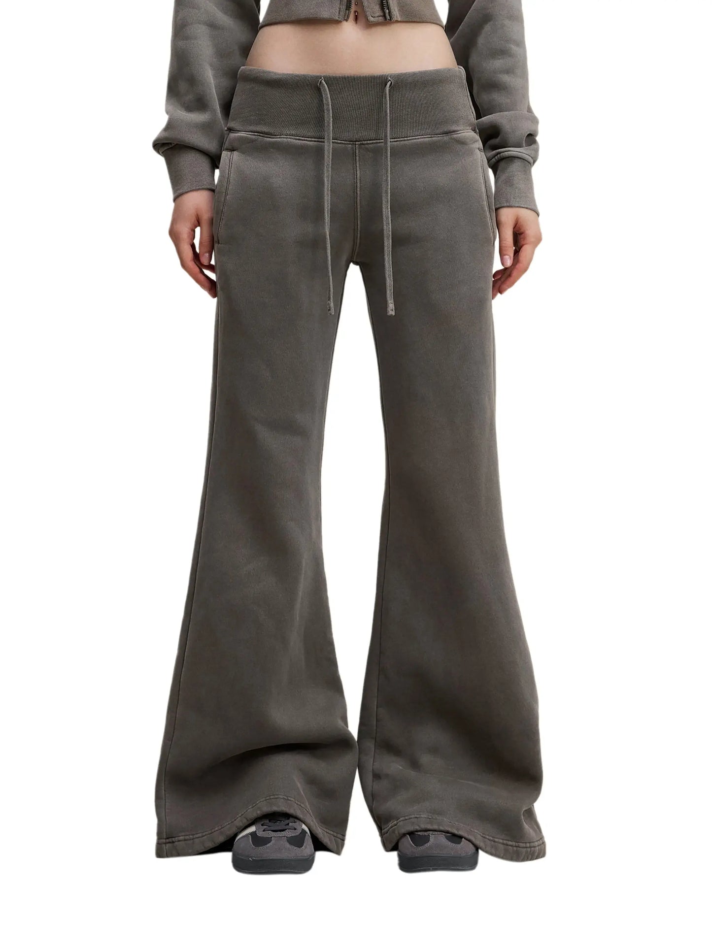 Vintage WOMEN'S Washed Flared Fleece Pants IDGNS