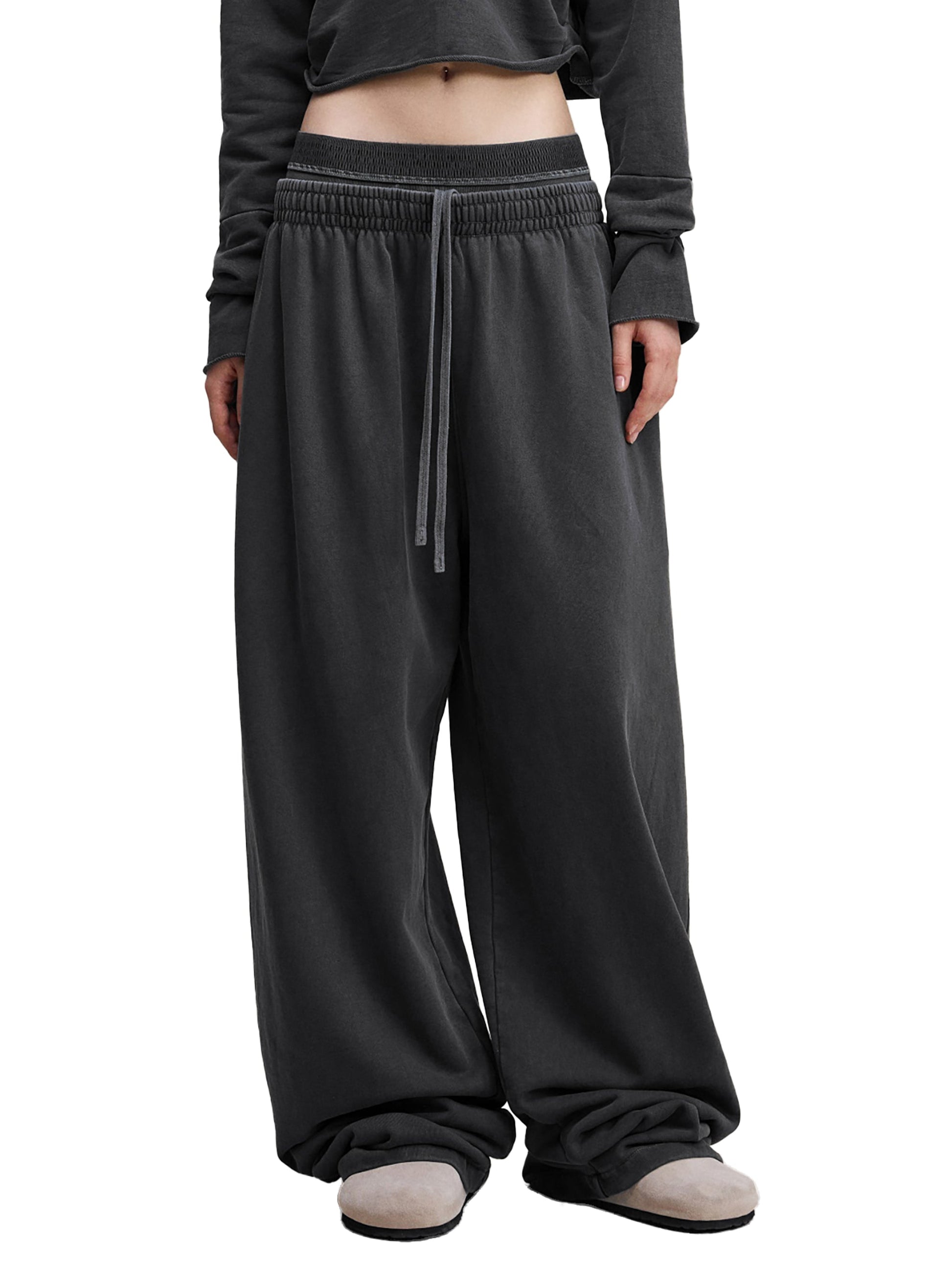 IDGNS Original Woman Vintage Washed Waist Pants ODMPOD