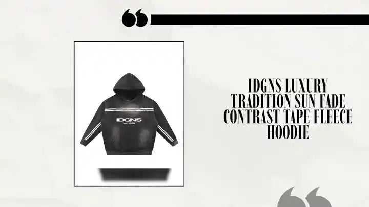 IDGNS LUXURY TRADITION Sun Fade Contrast Tape Fleece Hoodie by@Outfy