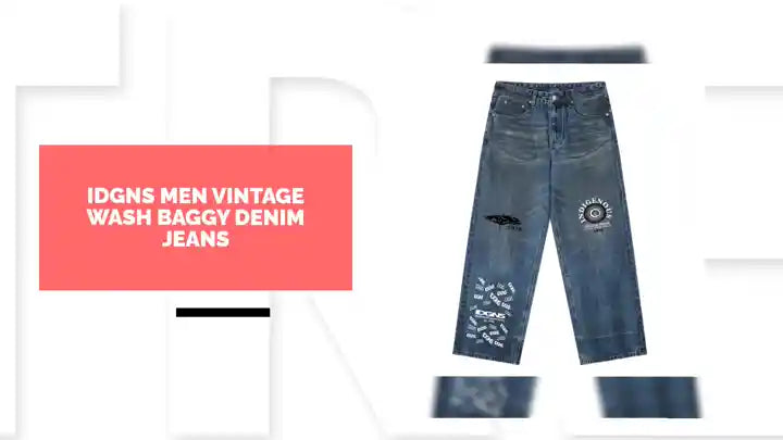 IDGNS Men Vintage Wash Baggy Denim Jeans by@Outfy